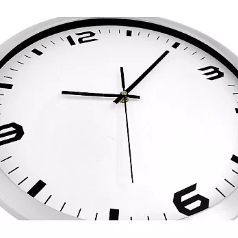 鋁合金14吋時尚壁掛鐘白底簡約大數字款