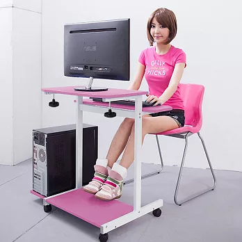遊戲高手-複合式NB兩用電腦桌(兩色)粉紅色
