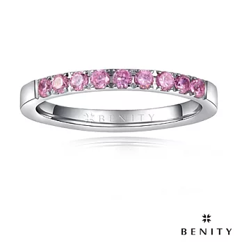 【BENITY】彩虹天空女戒-粉紅鑽白鋼款#4