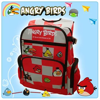 【Angry Birds】憤怒鳥㊣版授權 昇華風格雙層後背書包(二色)紅