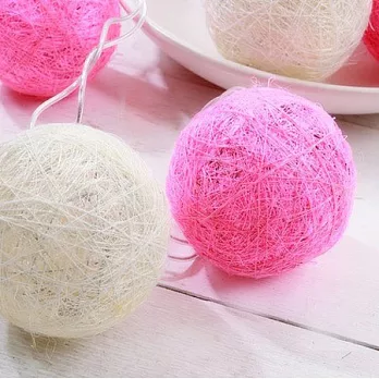 【Air】甜蜜粉白藤絲造型小球燈粉紅+白色