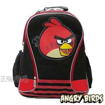 【Angry Birds】憤怒鳥㊣版授權 流線型反光護背三層後背書包(三色)黑