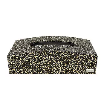 手工製-爵士樂弧形皮革面紙盒-巴黎香頌黑