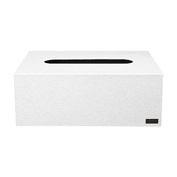 手工製-CEO方型皮革面紙盒-白色珍珠魚皮