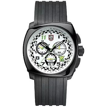 LUMINOX×Tony Kanaan 雷明時印第賽車限量計時陶瓷錶-白x黑/44mm