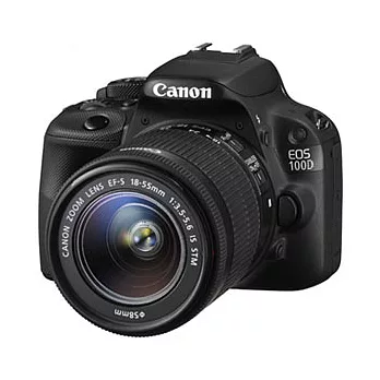 Canon 100D+18-55mm STM變焦鏡組(公司貨)+SD32GC10+專用電池*2+UV保護鏡+大吹球清潔組+相機包+專用快門線+專用遙控器-