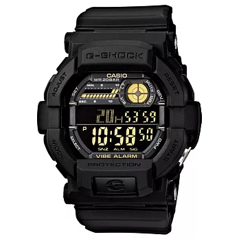 G-SHOCK 深層藍海的珍珠時尚個性液晶運動腕錶-黑面-GD-350-1B