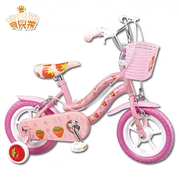 【寶貝樂】12吋小草莓兒童腳踏自行車(粉)
