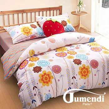 【Jumendi-夢幻花園】台灣製四件式特級純棉床包被套組-雙人
