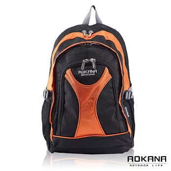 AOKANA奧卡納 輕量防潑水護脊紓壓機能後背包 (橘/黑) 68-045