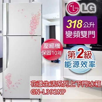 LG 樂金 318公升變頻負離子雙門冰箱GN-L392NP