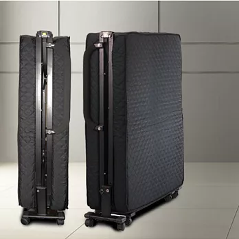 【Air】時尚菱格6段輪式收納折疊床黑色