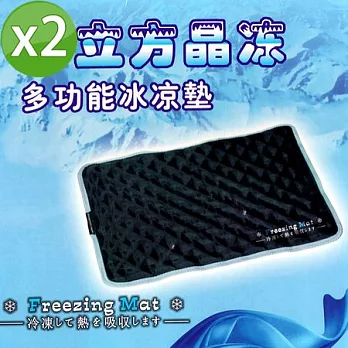 【YanSong】水立方晶凍多功能冰涼墊(二入組)黑色