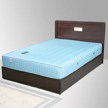 《Homelike》朵拉3.5尺床組+獨立筒床墊-單人-胡桃木紋