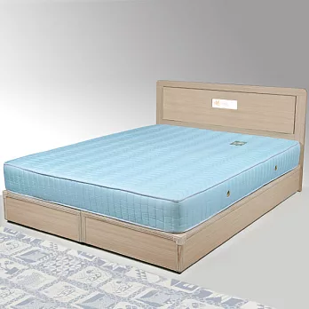《Homelike》朵拉6尺床組+獨立筒床墊-雙人加大-白橡木紋