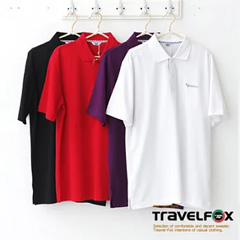 【Travel Fox男裝】網紋短袖POLO衫 (深淺藍白橫條)M深淺藍白