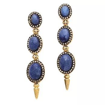 【House of Harlow 1960】妮可品牌Blue Star天河藍石鑲白鑽多層次耳環