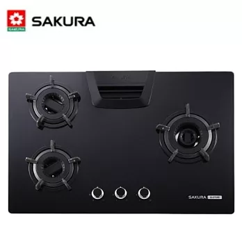 櫻花 SAKURA- G-2732G三口雙內焰安全檯面爐 黑色玻璃-天然瓦斯/含原廠技師到府基本安裝服務