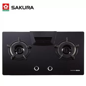 櫻花 SAKURA-G-2722G兩口雙內焰安全檯面爐 黑色玻璃-天然瓦斯/含原廠技師到府基本安裝服務