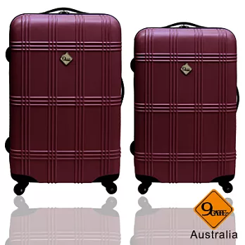 Gate9 經典蘇格蘭紋系列ABS輕硬殼旅行箱/行李箱/登機箱兩件組28+24其他棗紅色