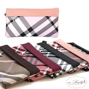 【a Lady ’s真皮】真皮星光多隔層拉鍊圈手長夾(粉紅)