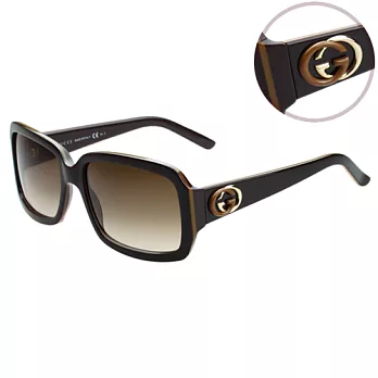GUCCI-時尚太陽眼鏡(咖啡色)深咖啡