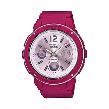 BABY-G 亮彩美麗體驗三眼雙顯個性俏皮造型腕錶-粉紅-BGA-150-4B