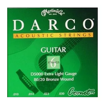 Martin DARCO 木吉他弦（D5000）0.10~0.47民謠吉他弦（一套六條弦）
