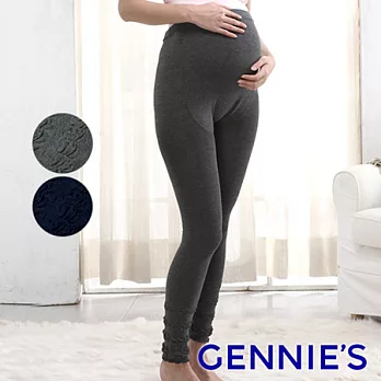 【Gennie’s奇妮】泡泡彈性厚棉孕婦九分褲襪(GM46) 藍