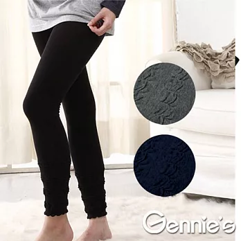 【Gennie’s奇妮】泡泡彈性厚棉孕婦九分褲襪(GM46) 黑