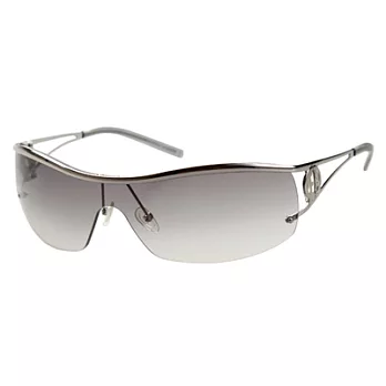 EMPORIO ARMANI-時尚太陽眼鏡(銀色框+淺灰鏡面)銀色框+淺灰鏡面