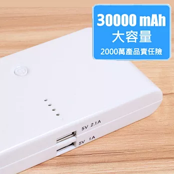 【二仟萬產險保障】 30000mAh 行動電源 (移動電源/Apple/Sony/HTC/Samsung)白