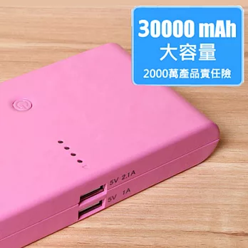 【二仟萬產險保障】 30000mAh 行動電源 (移動電源/Apple/Sony/HTC/Samsung)粉