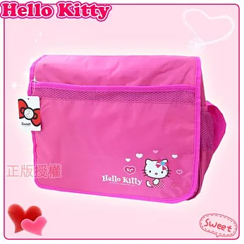 【Hello Kitty】凱蒂貓㊣版授權 帥氣側背書包(粉色)粉色