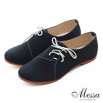 【Messa米莎】(MIT)可愛甜感側邊綁帶休閒鞋35黑色