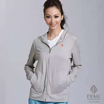 【NOYA】諾亞UV-Cut雙效原紗吸排連帽女款防曬外套(#12520103-91)S淺灰