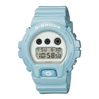 G-SHOCK 藍鷹盤旋縱橫時尚個性運動腕錶-粉藍-DW-6900SG-2