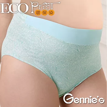 【Gennie’s奇妮】環保染印花-高腰孕婦內褲(GB38) M湖水藍