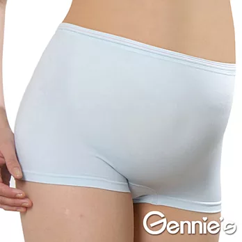 【Gennie’s奇妮】One piece 系列-一體成型平口中腰孕婦內褲(GB52)M水藍