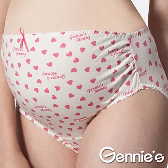買一送一【Gennie’s奇妮】 甜心mommy孕婦中腰內褲(HB34) L愛心粉