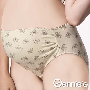 買一送一【Gennie’s奇妮】 甜心mommy蝴蝶結孕婦中腰內褲(HB26) M鵝黃