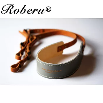 ROBERU 《日本手工》雙色皮革背帶-灰