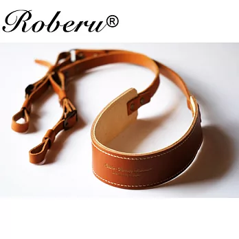 ROBERU 《日本手工》雙色皮革背帶-棕