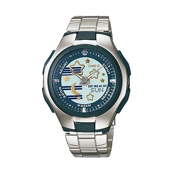 CASIO 甜美卡哇依時尚休閒液晶腕錶-深藍-LCF-10D-2A