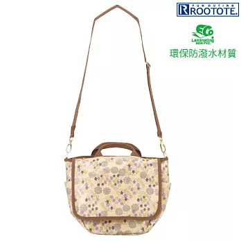 日本ROOTOTE 可愛印花環保防潑水迷你斜背包-花園(742002)