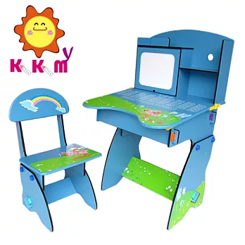 【kikimmy】歐風升降學習桌-海派藍