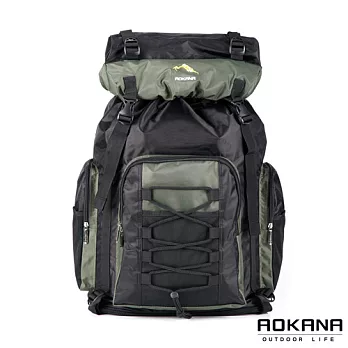 AOKANA奧卡納 輕量防潑水專業登山休閒雙肩後背包 容量可加大 (軍綠) 68-060