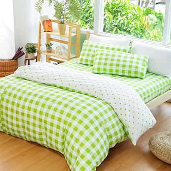 cheri【無印風格-綠】加大三件組床包/枕套綠