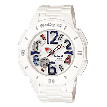 BABY-G 超世代狂野論調時尚個性運動腕錶(白)-BGA-170-7B2