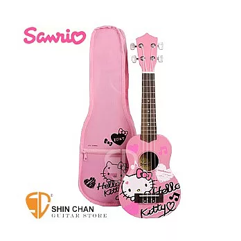 台灣限定版-三麗鷗(Sanrio)授權正版-凱蒂貓21吋烏克麗麗【Hellokitty】附烏克麗麗袋